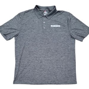 Majestic NFL Raiders Cool Base Grey Polo Shirt Size XL